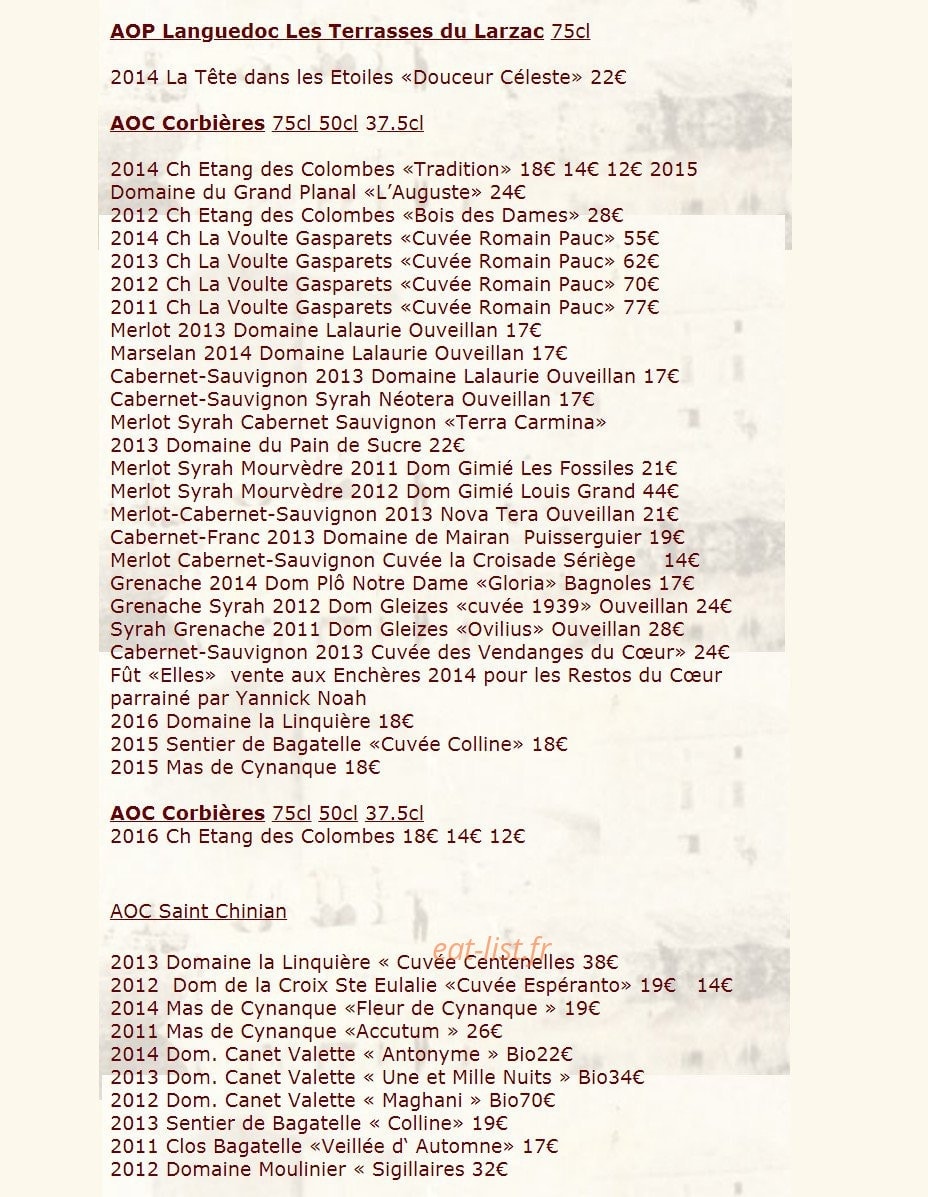 Auberge de la croisade — carte page 9