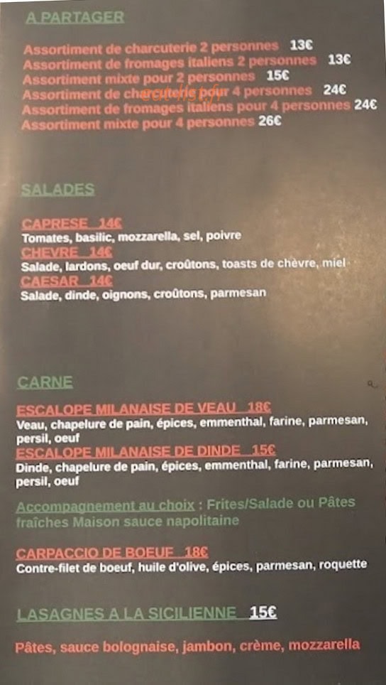 Chez mario — carte page 1