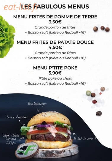 Fabulous Burger — carte page 1