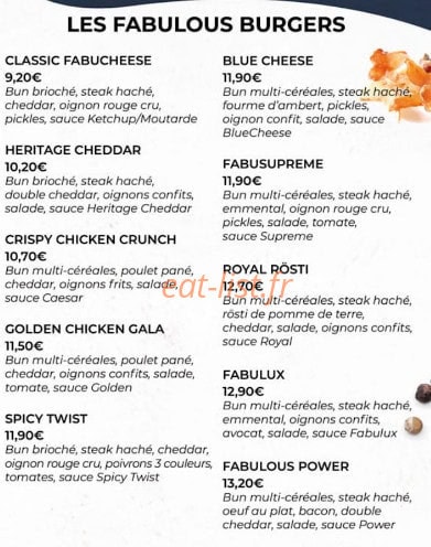 Fabulous Burger — carte page 3
