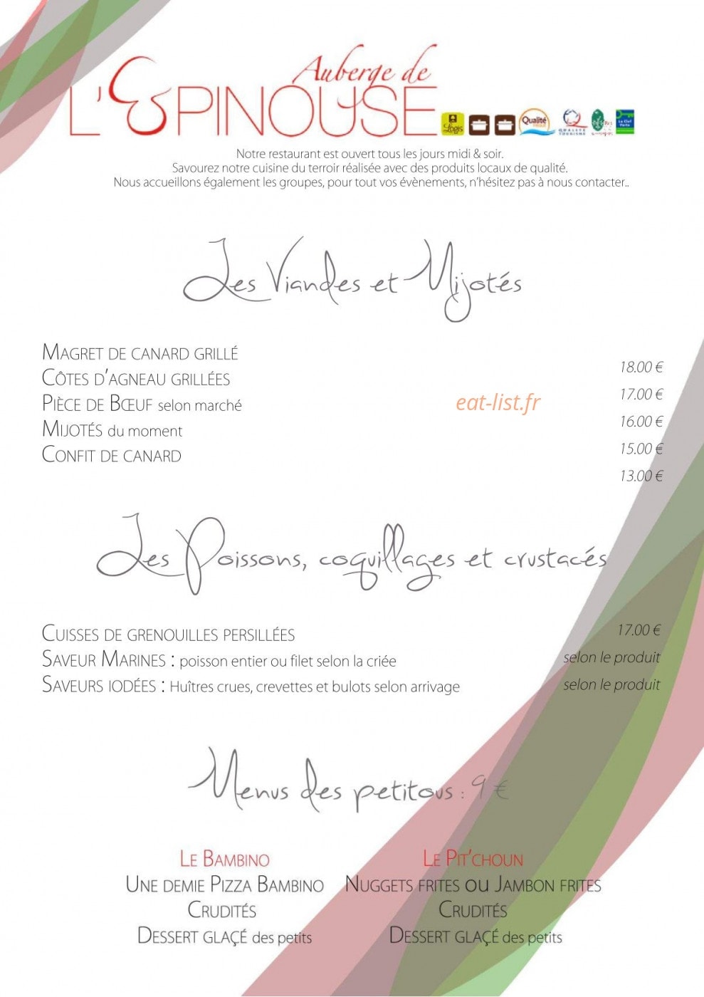 Auberge de l'espinouse — carte page 3
