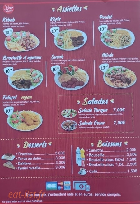 Bodrum kebab — carte page 4
