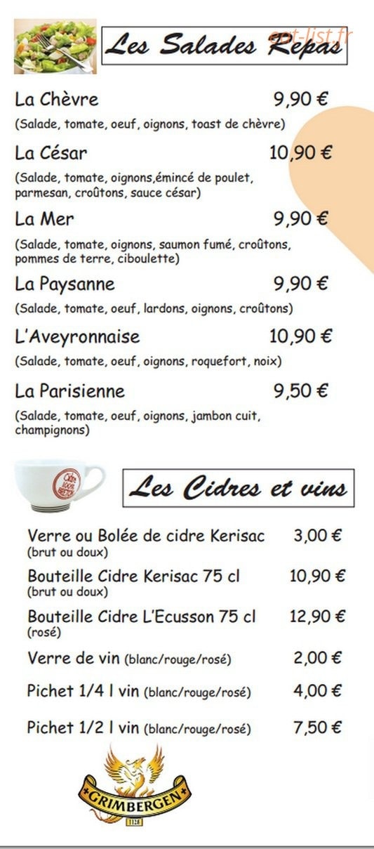 Crêperie The Red'ice — carte page 1