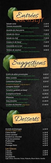 La Spagheteria — carte page 1