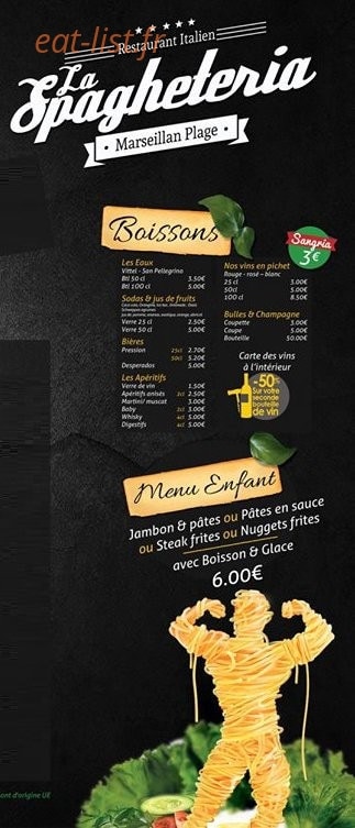 La Spagheteria — carte page 3