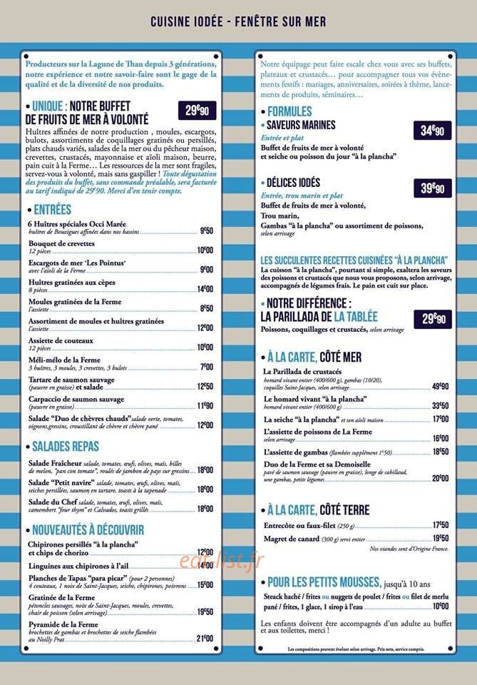 La Tablée — carte page 2