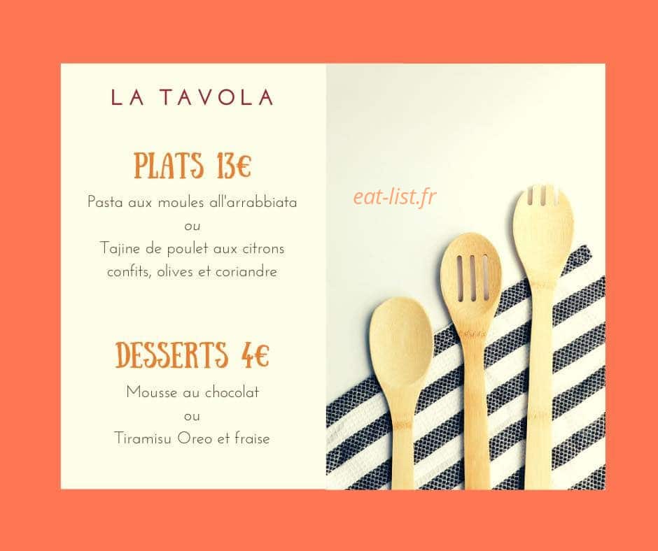 La Tavola — carte page 2