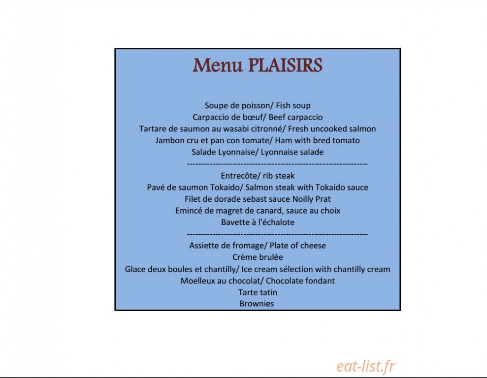 Le Scampi — carte page 1
