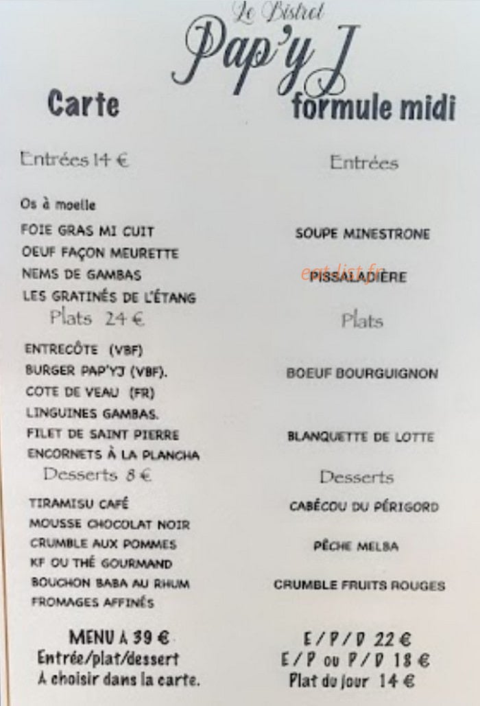 Pap'y J — carte page 1