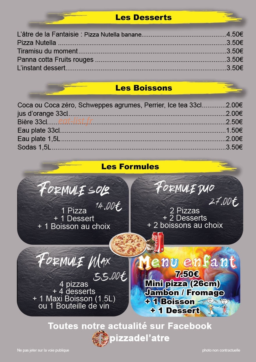 Pizza de l'âtre — carte page 4