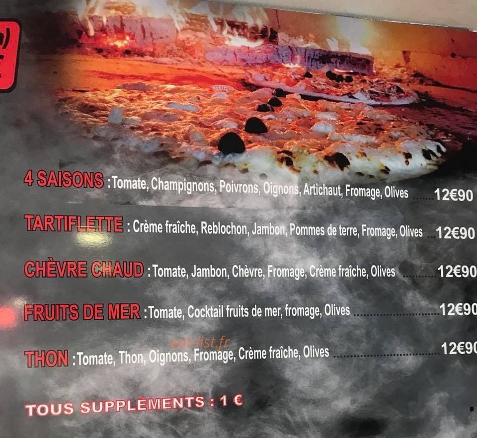 Pizza express — carte page 1