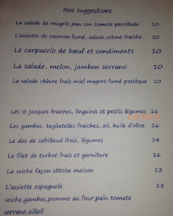 Chez Francky — carte page 1