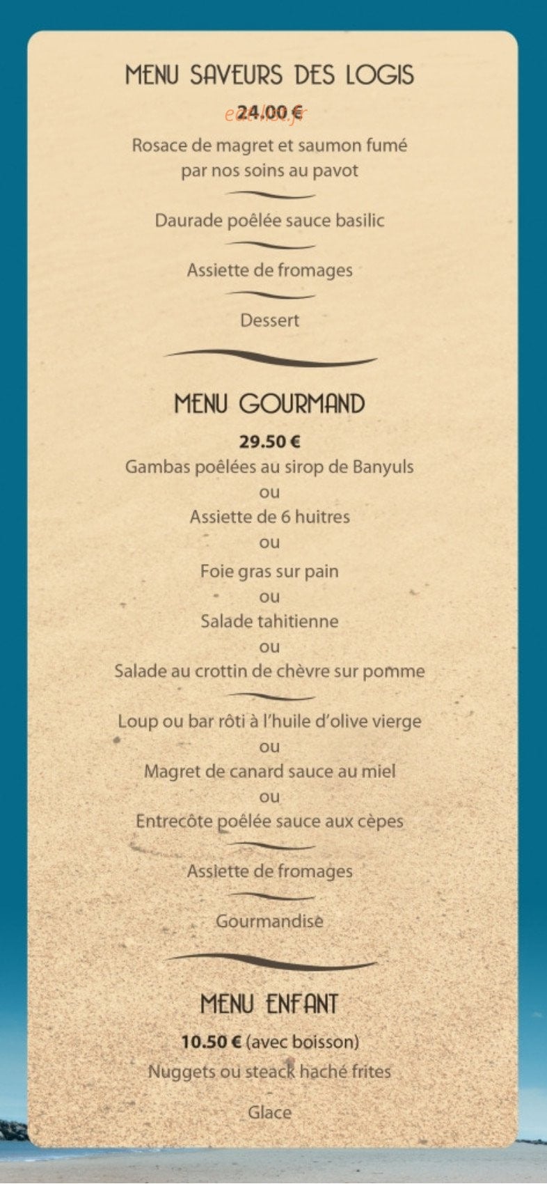 Le Chalet — carte page 1