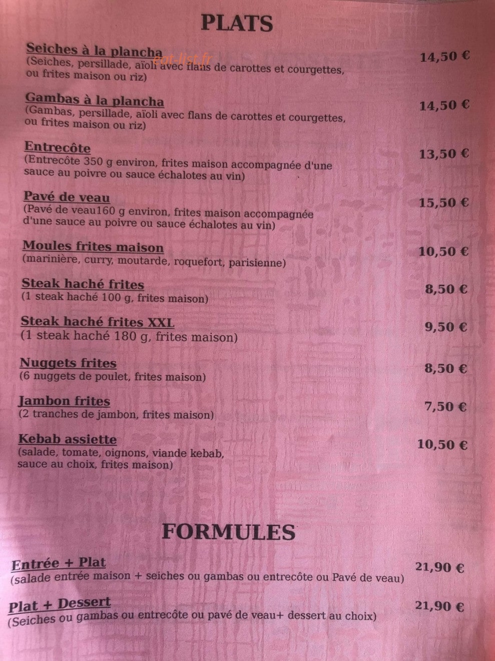 Le Gambetta — carte page 3