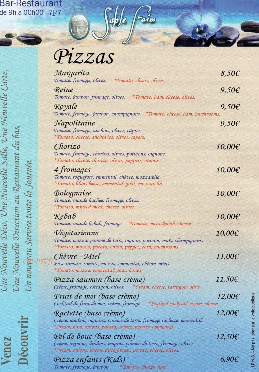 Õ Sable Faim — carte page 2