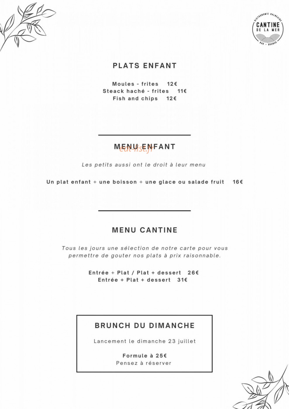 Cantine de la mer — carte page 2