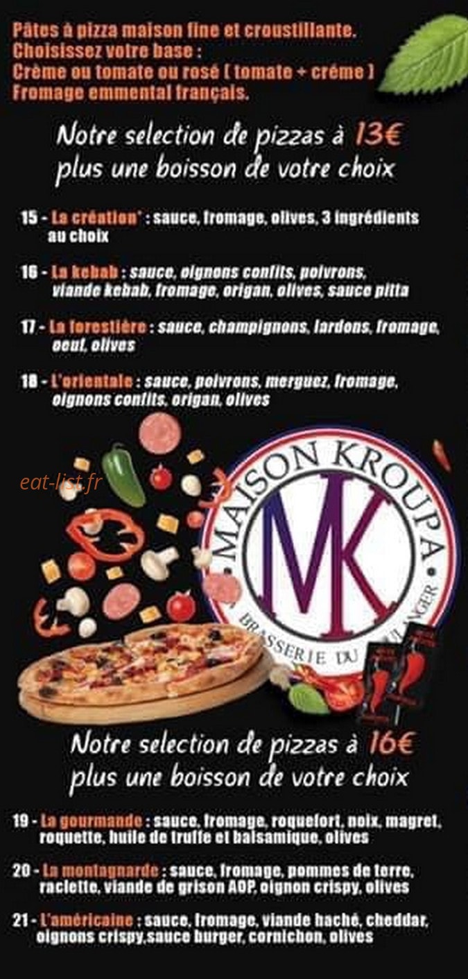 La Brasserie Du Boulanger — carte page 3