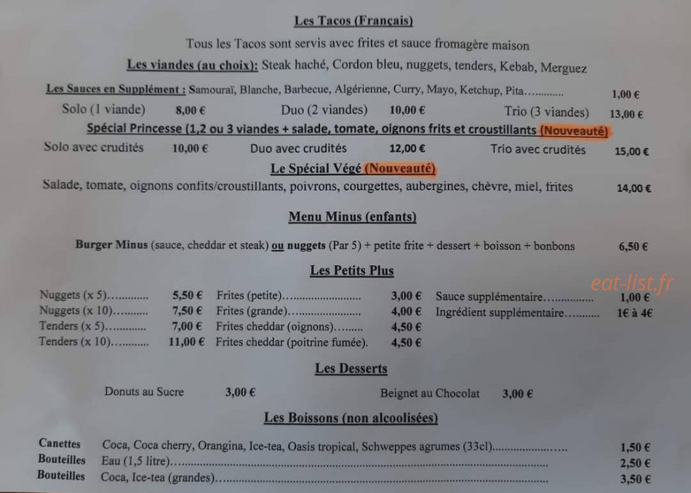 Chez Minus — carte page 3