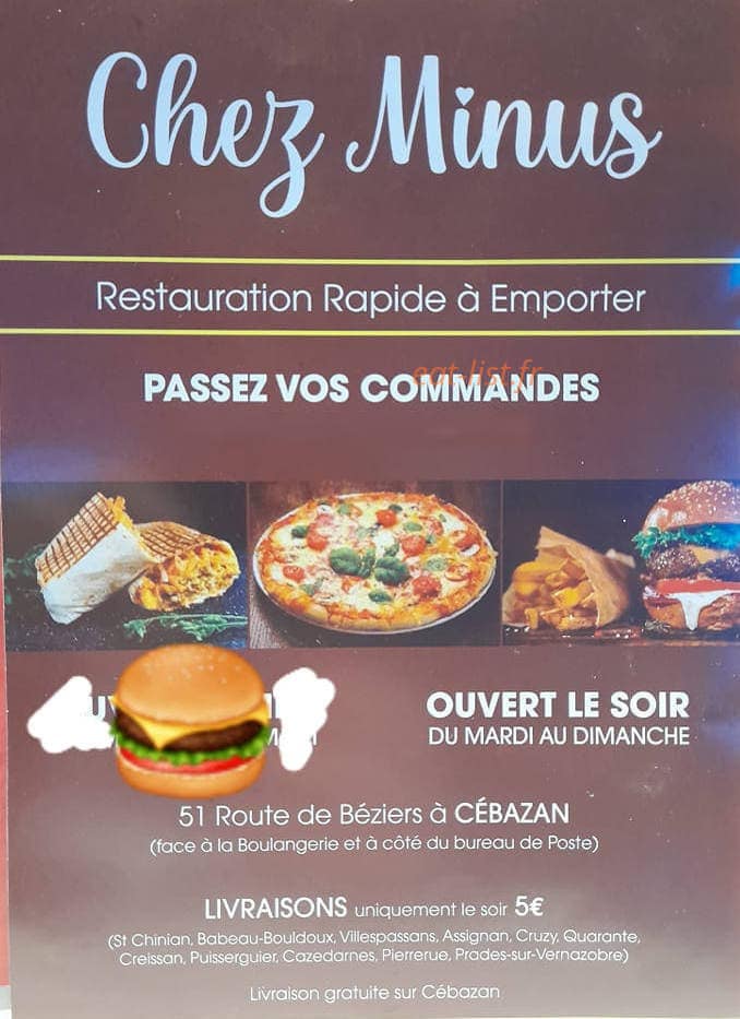 Chez Minus — carte page 1