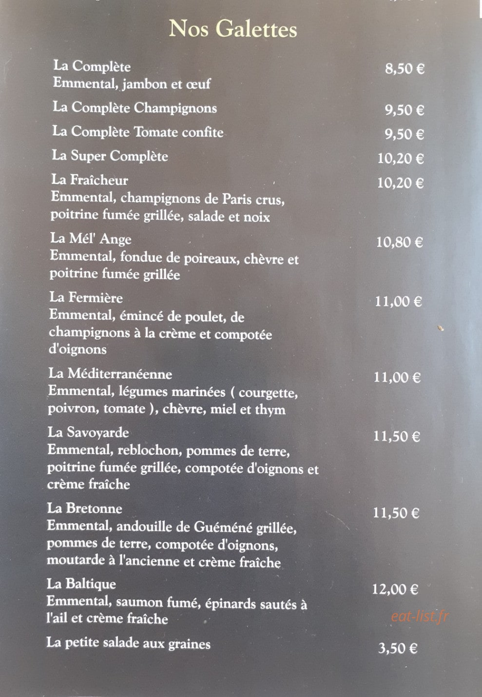 Au Moulin du Martinet — carte page 1