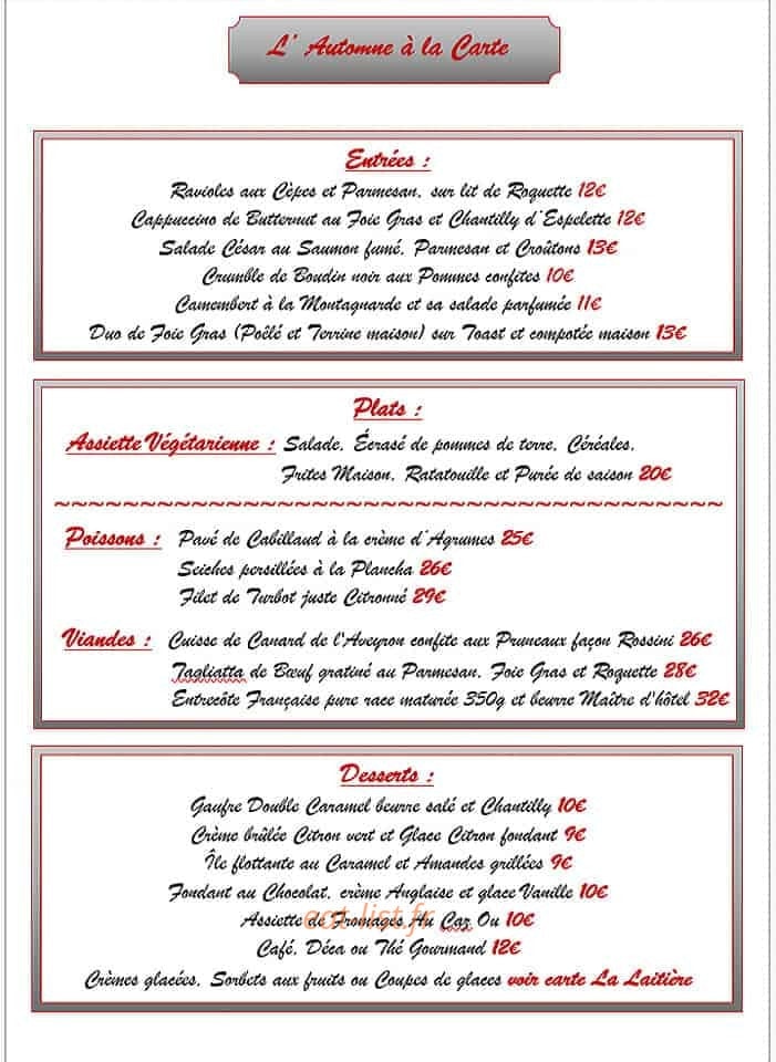 Au Caz Ou — carte page 1