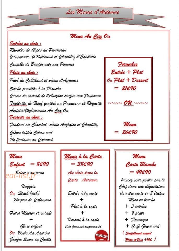 Au Caz Ou — carte page 2