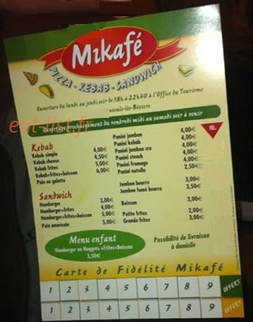 Mikafé — carte page 1