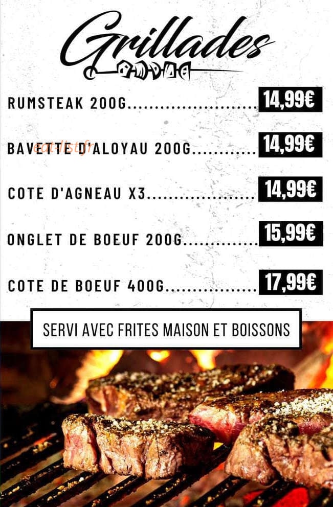 Carte et menu de My Grill à Cazouls les Beziers — Les grillades