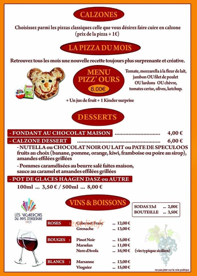 Pizz'a Nous — carte page 4