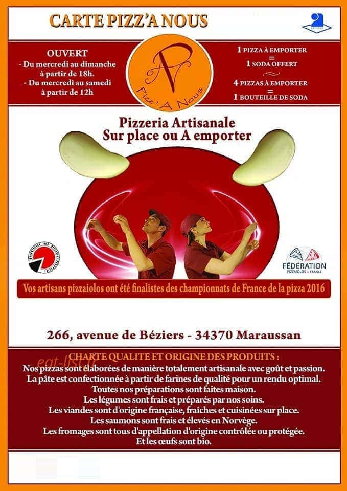 Pizz'a Nous — carte page 1