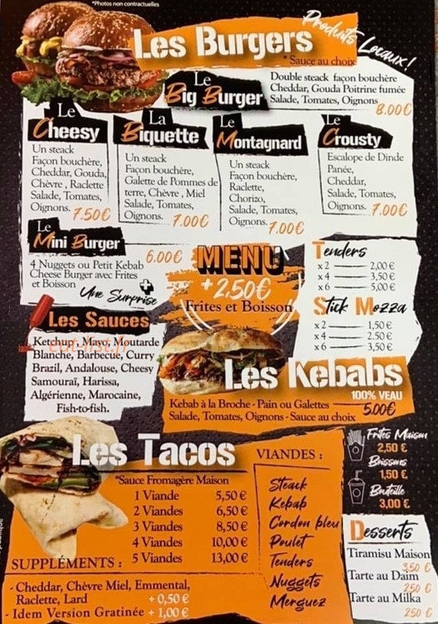 Big burger Street — carte page 1