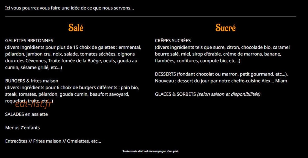 La Bonne Excuse — carte page 1