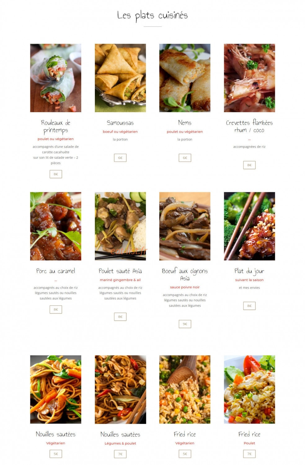 La cuisine de Sandrine — carte page 2