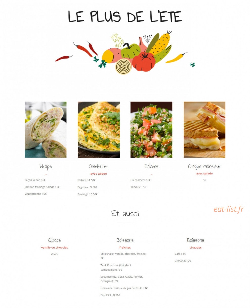 La cuisine de Sandrine — carte page 4