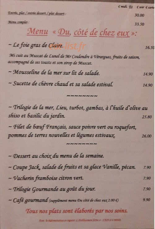 Du Coté de Chez Eux — carte page 1