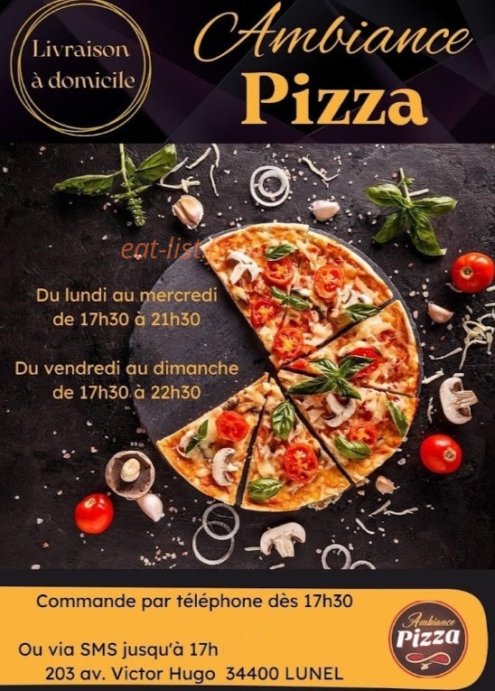 Ambiance Pizza — carte page 1
