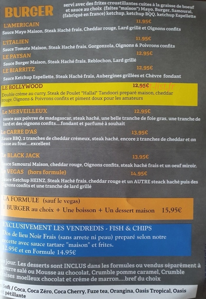 Chez Joe — carte page 1