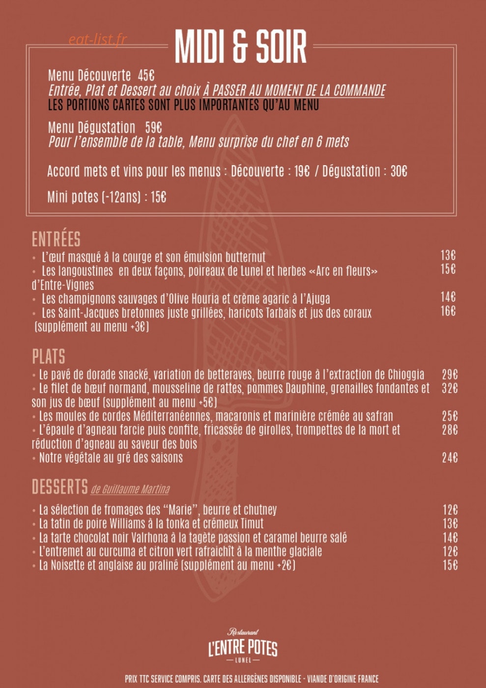 L'Entre Potes — carte page 1