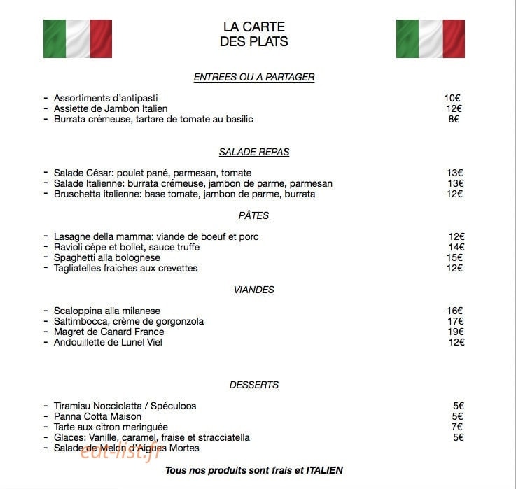 La Cucina Di Lola — carte page 1