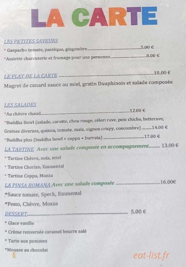 La Soupe Osée — carte page 1