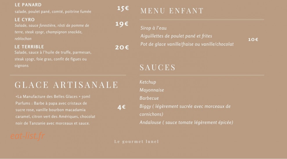 Le gourmet — carte page 2