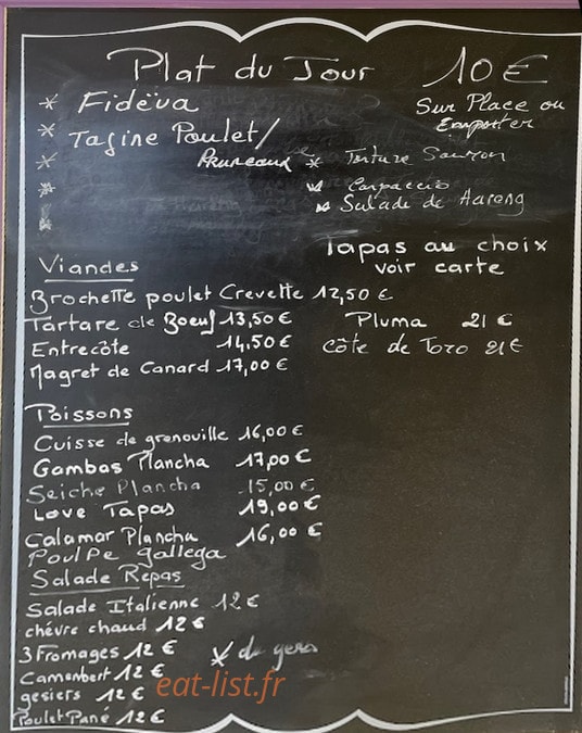 Love Tapas — carte page 1