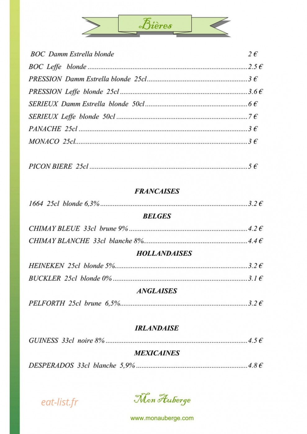 Mon auberge — carte page 12