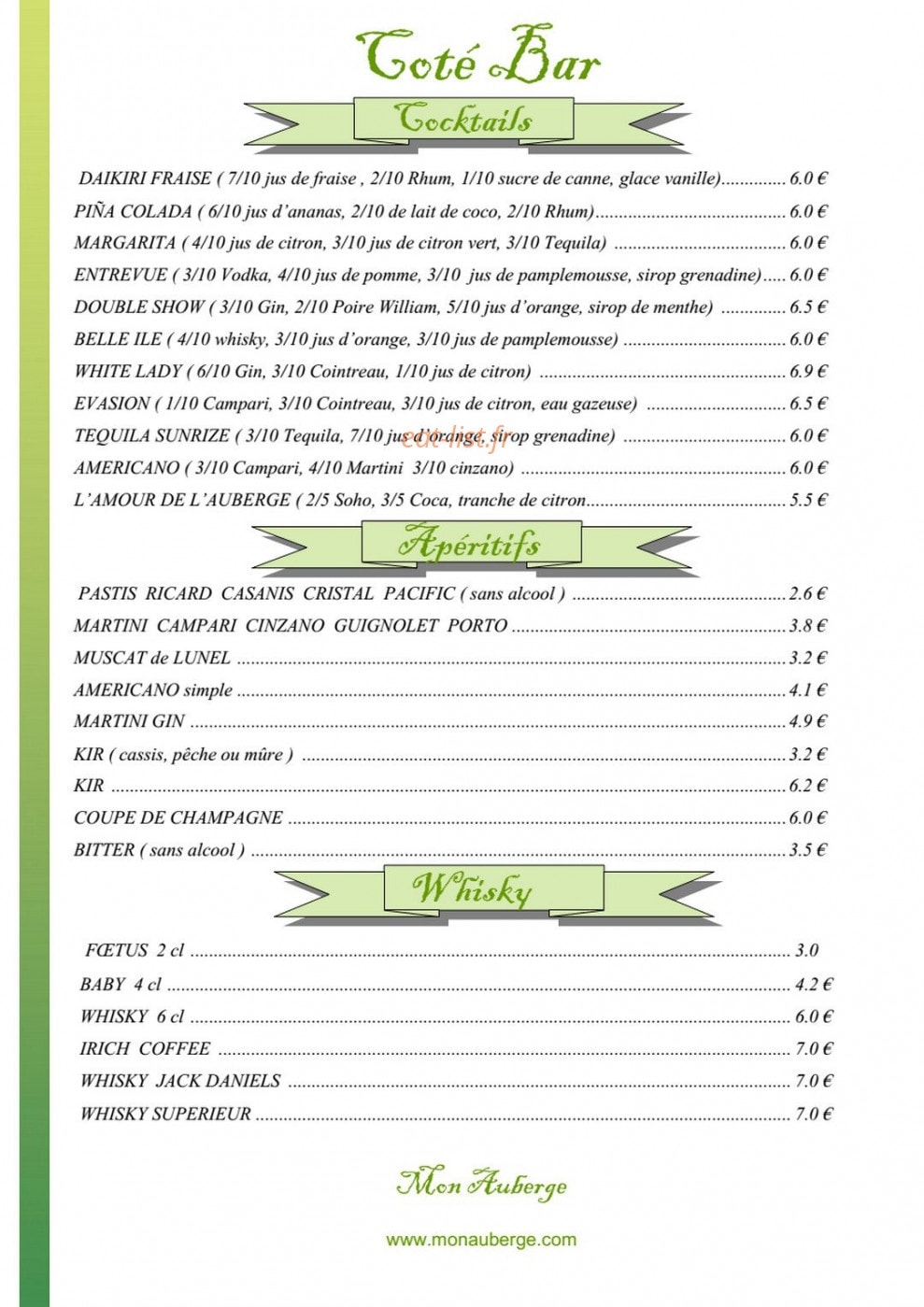 Mon auberge — carte page 11