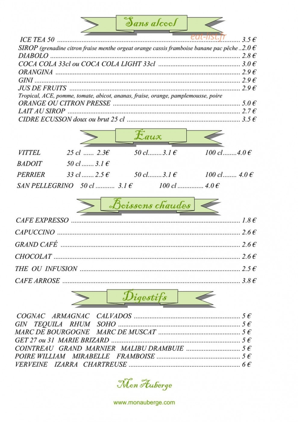Mon auberge — carte page 13