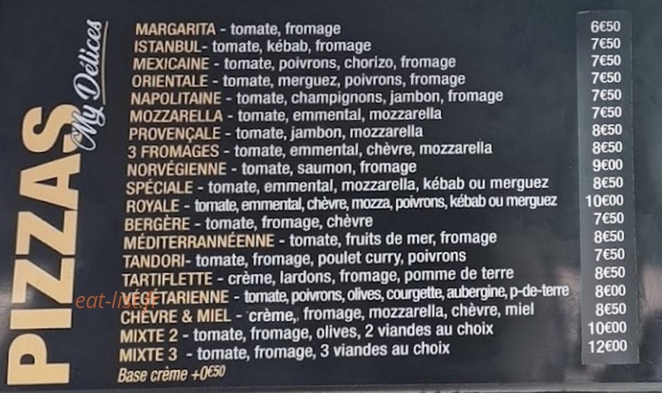 My délices — carte page 1