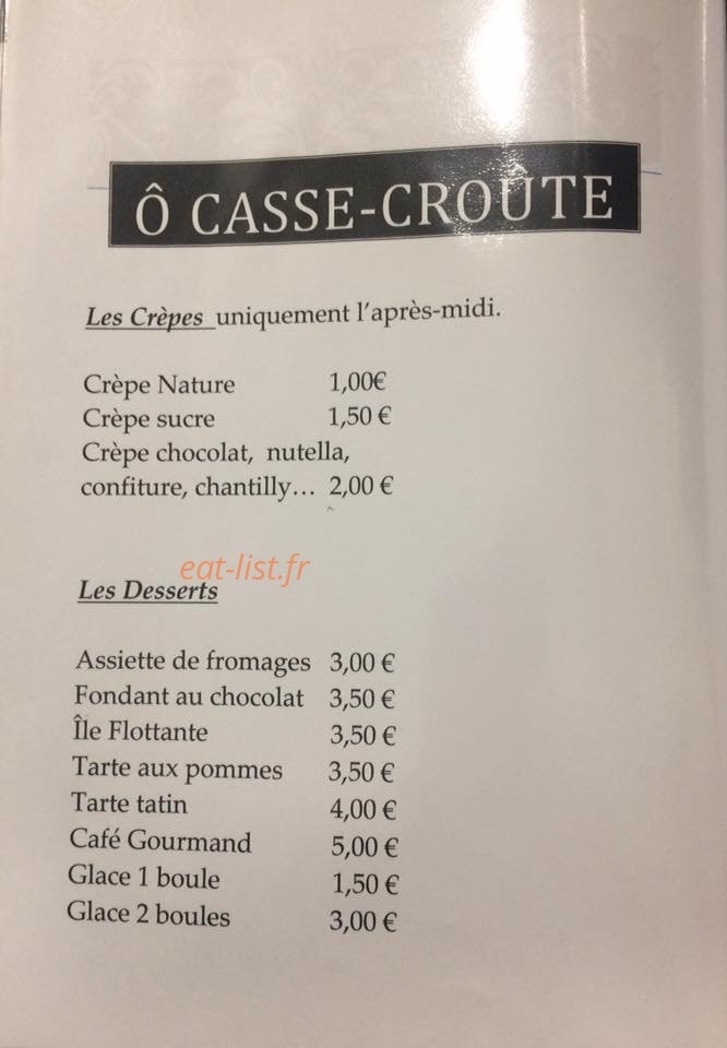 Ô Casse-Croûte — carte page 2