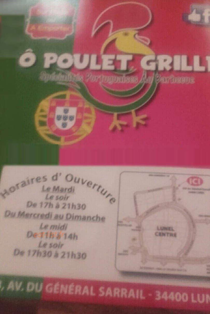 Ô Poulet Grillé — carte page 1