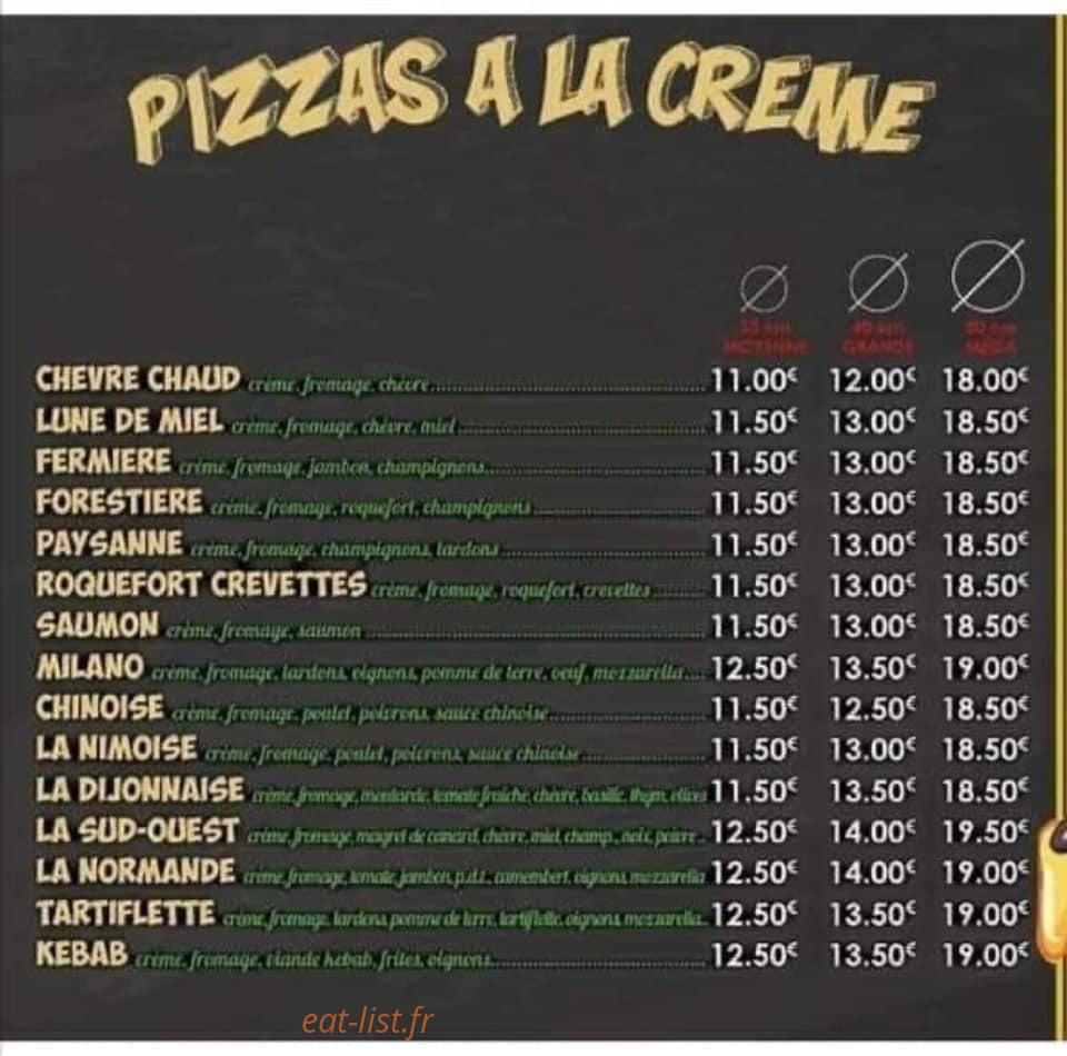 Pizza Chez Ju — carte page 1