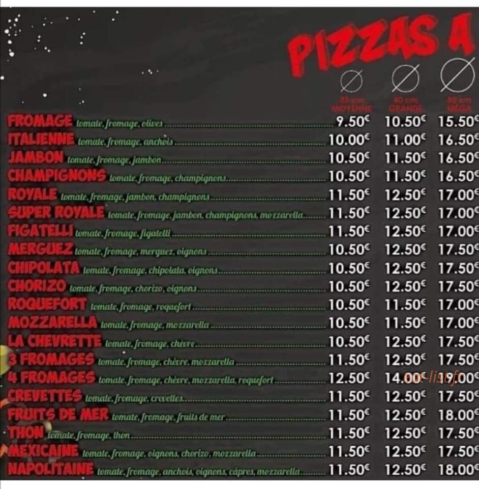 Pizza Chez Ju — carte page 2